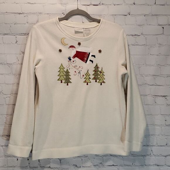 White Stage cream Santa fleece - Picture 1 of 4